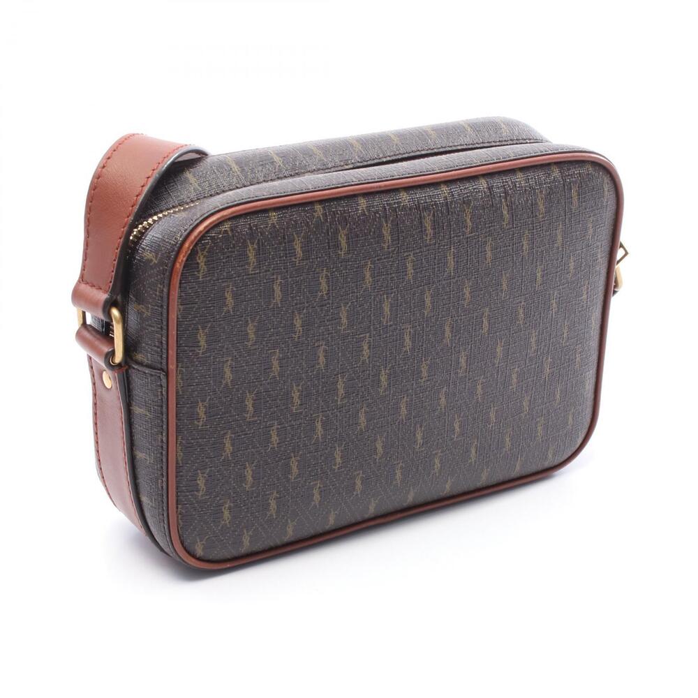 Saint Laurent Monogram Camera Bag Shoulder Canvas Leather Brown - Picture 2 of 7